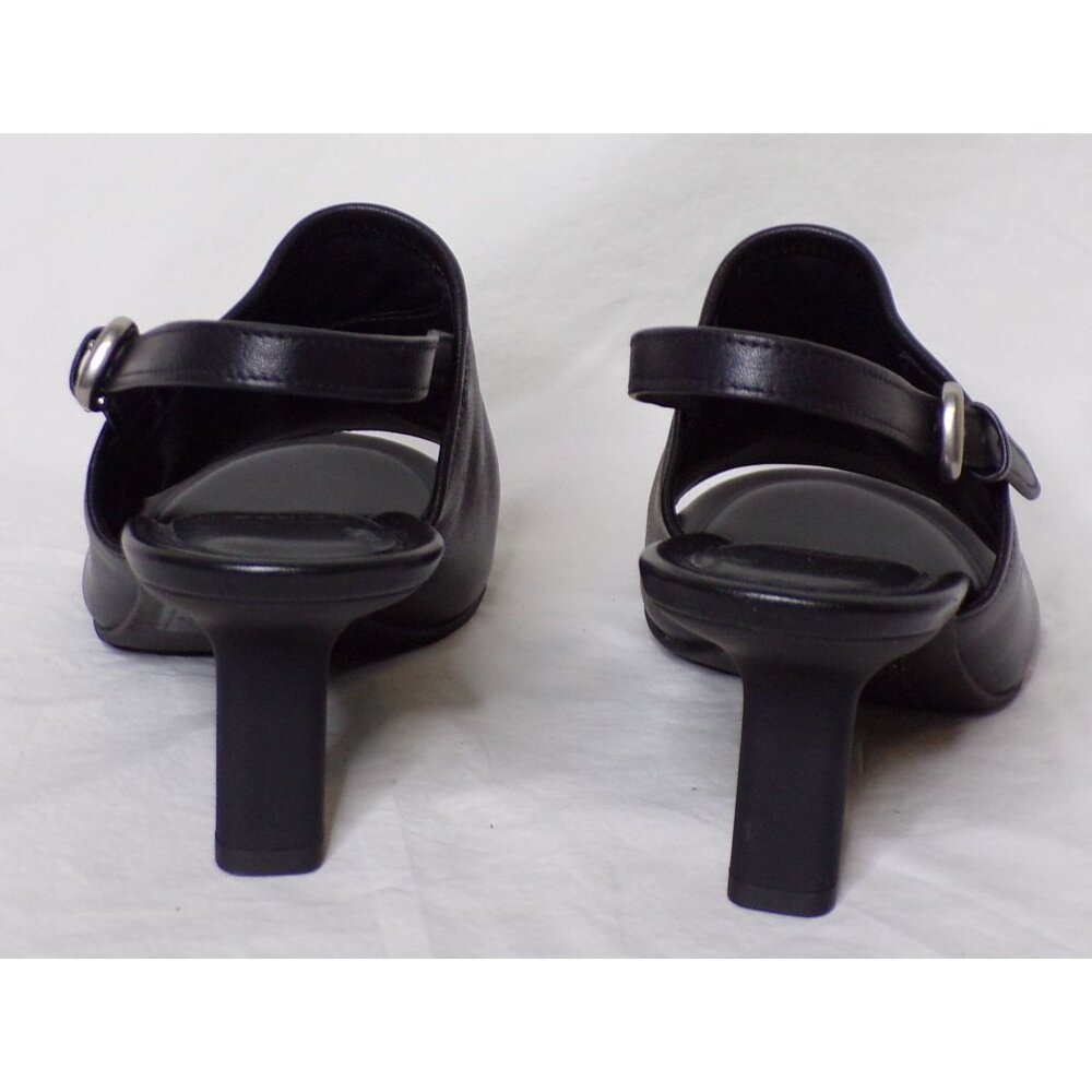 🆕VINCE Jana Slingback Heels Shoe Leather 9 Black - Picture 7 of 13
